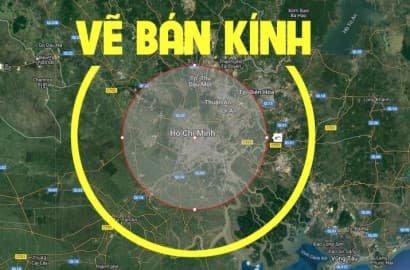 Cách vẽ bán kính 30km từ một vị trí bất động sản bất kỳ